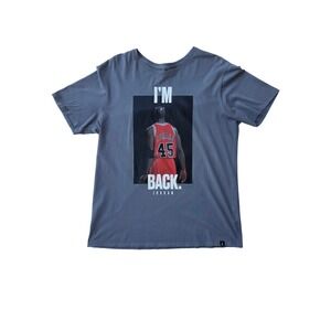 Nike Air Jordan I'm Back 45 Graphic Print Shirt Steel Blue Gray Mens M